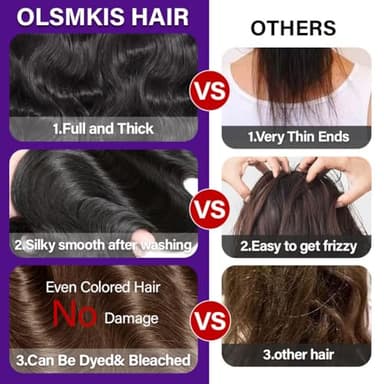 Olsmkis Brazilian Human Hair Bundles 18 20 22 Inch Body Wave 3 Bundles Human Hair 300gm 12A 100% Unprocessed Brazilian Virgin Bundle for Women - Image 6