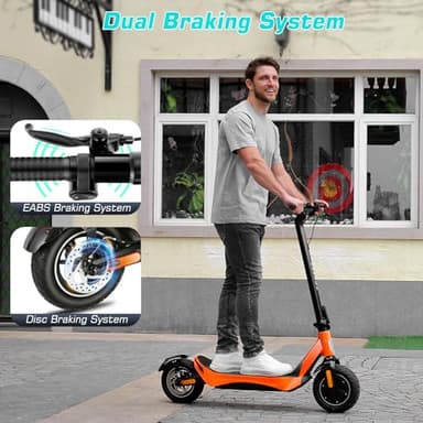 Caroma Electric Scooter Adults, Peak 850W Motor, Max 25 Mph & 30 Miles Long Range, 10 Inch Run-Flat Tires, Folding E-Scooter with Dual Motor and Dual Brakes, Smart Control - Image 7