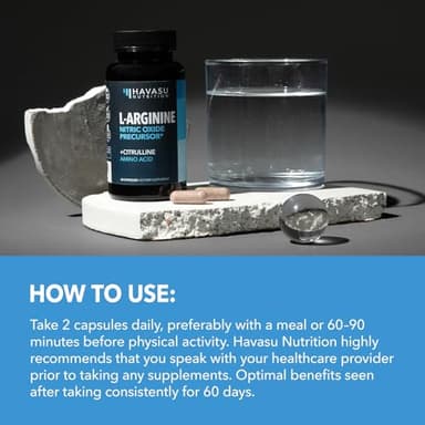 L-Arginine Capsules with L-Citrulline - Nitric Oxide Supplement - L Arginine and L Citrulline Blend - 60 Count - Vegan, Non-GMO Capsules for Performance, Endurance and Muscle Support - 1 Month Supply - Image 7