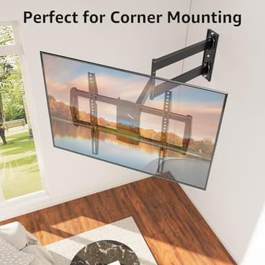 MOUNTUP Corner TV Wall Mount for Most 42-75 Inch TVs with 32” Long Extension, Long Arm TV Mount, Full Motion TVs Mount Swivel Articulating Mounts, MAX VESA 600x400mm, Holds up to 99 lbs MU0076 - Image 4
