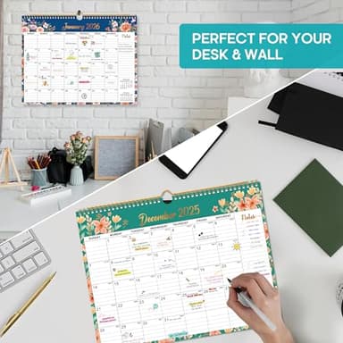 Calendar 2025-2026, Monthly Wall Calendar from July 2025 to December 2026, 11.5" x 14.7", Spiral Binding Hanging Wall Calendar, Perfect for Home or Office, Floral - Image 6