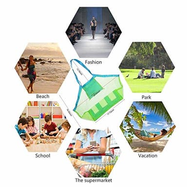 SupMLC Mesh Extra Large Beach Bags and Totes - Holds Toys, Towels, Sand Away - For Children's Toys, Market, Grocery, Picnic - Image 5