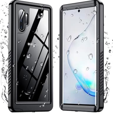 Temdan for Samsung Galaxy Note 10 Plus Case Waterproof, [Military-Grade Drop Protection] [IP68 Underwater] Full Body Heavy Duty Rugged Shock-Proof Case for Note 10 Plus 6.8''-Black - Image 1