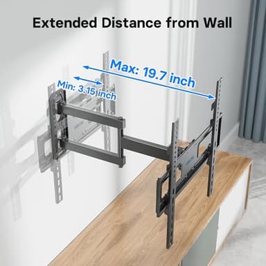 BONTEC Full Motion TV Wall Mount for 26-60 Inch LED LCD OLED Flat & Curved TVs, Swivel & Tilt Adjustable with Max VESA 400x400mm, Corner Wall Mount Bracket Holds Up to 77lbs, Easy Installation - Image 4