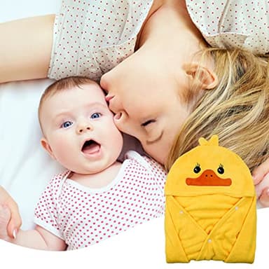 ROMASA Baby Bath Towel Ultra Soft Hooded Towel Highly Absorbent Bathrobe Blanket Toddlers Shower Gifts for Boys Girls- 27.5" x 55" (Yellow) - Image 8