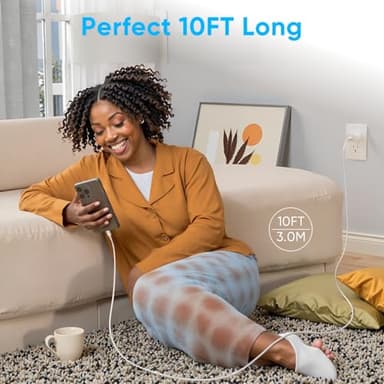 iPhone 17 16 15 Charger Fast Charging 10FT Cable, 30W USB C Charger Block for i Phone 15 16 16e 17 Air Plus Pro Max/iPad Pro/AirPods, PD USBC Power Adapter Wall Plug & Type C to C Cord, 2 Pack - Image 6