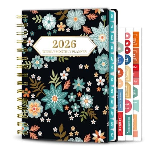 Ymumuda 2026 Planner, Daily Weekly and Monthly Planner，Jan 2026 - Dec 2026, 8.4" x 6.3", 2026 Calendar Planner Book with Tabs, Spiral Notebook with Inner Pocket for Office Home School Supplies - Image 1