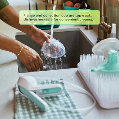 Willow Wave - Wearable Manual Breast Pump - Fits Fully in Bra - Ergonomic Handle - 24mm Soft Silicone Flange - Wearable Breastfeeding Pump - Hospital Grade Suction - Postpartum Essentials - Holds 5oz - Image 7