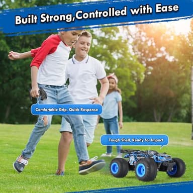 BIFYTON Remote Control Car, 1:18 Scale Rc Cars, All-Terrain RC Truck with LED Light, 20KM/H, Rechargeable, 2WD, 2.4GHz, Sturdy PVC Shell, Remote Control Truck for Boys 4-7 8-12, Beginner - Image 6