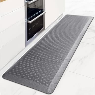 HappyTrends Anti-Fatigue Floor Mat - 4/5 Inch Thick, Waterproof Non-Slip, Heavy Duty Ergonomic Comfort Rug for Kitchen, Office, Sink, Laundry (22"x72", Gray) - Image 1