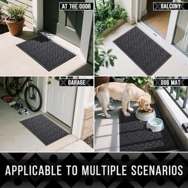 Yimobra Outdoor Runner Rug 72x24, All-Season Waterproof Doormat Outdoor Entrance, Heavy Duty Non-Slip Outside Commercial Grade Door Mat, Easy Clean, Black Gray - Image 7