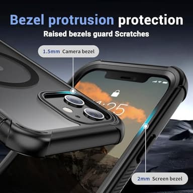jaroco Magnetic for iPhone 12/12 Pro Case, [Compatible with MagSafe][Military Grade Drop Protection][Heavy Duty Protection][Non-Slip][Shockproof] 2-Layer Durable Bumper Phone Case 6.1''-Black - Image 7