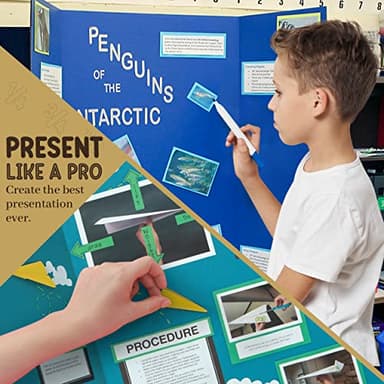 Trifold Poster Board 36" x 48" White Presentation Board - Self-Adhesive Science Subtitles Included - Science Fair Display Boards, for School, Fun Projects and Business Presentations - by Emraw - Image 8