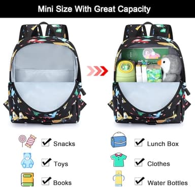 Accmor Toddler Harness Backpack Leash, Cute Excavator Kids Backpack with Anti Lost Wrist Link for Outdoor Walking, Mini Black Child Backpack Wristband Tether Leashes for Boys Girls Aged 1-3 Years Old - Image 3