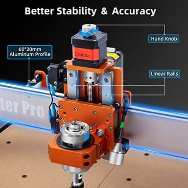 FoxAlien Masuter Pro 3-Axis CNC Router Machine, Beginner Hobby Engraving Machine All-Metal Structure for Wood Acrylic MDF Nylon Routing Milling Carving - Image 4
