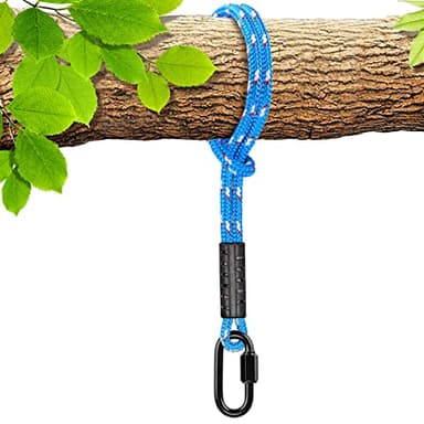 BeneLabel Tree Swing Rope, Hammock Tree Swing Hanging Strap, Heavy Duty Carabiner, for Indoor Outdoor Swing Hammock Playground Set Accessories, 8 ft, 1 Pcs, Blue - Image 1