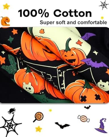 DAUGHTER QUEEN Boys & Girls 100% Cotton Holiday Pajamas, Halloween Christmas Sleepwear 18M-12Y - Image 6
