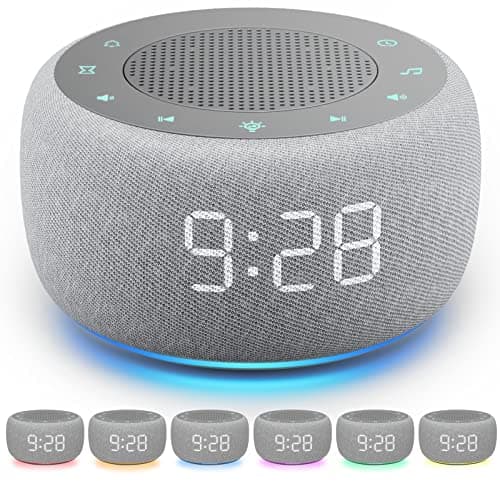Buffbee Sound Machine & Alarm Clock 2-in-1, 18 Soothing Sound, 7 Night Light, Sleep Timer, Precise 30-Level Volume Control White Noise Machine - Image 1