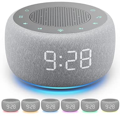 Buffbee Sound Machine & Alarm Clock 2-in-1, 18 Soothing Sound, 7 Night Light, Sleep Timer, Precise 30-Level Volume Control White Noise Machine - Image 1