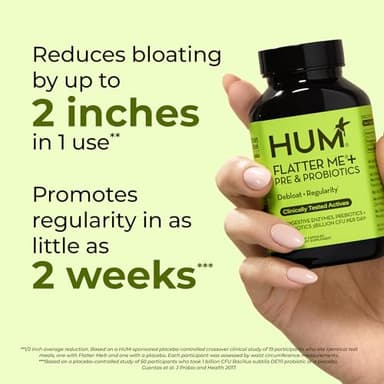 HUM Flatter Me Digestive Enzymes for Women & Men, Digestive Health Bloating Supplement with Ginger & Peppermint Leaf, Fast Acting Anti Bloat Pills Multi Enzyme for Debloating, Vegan,180 Capsules - Image 3