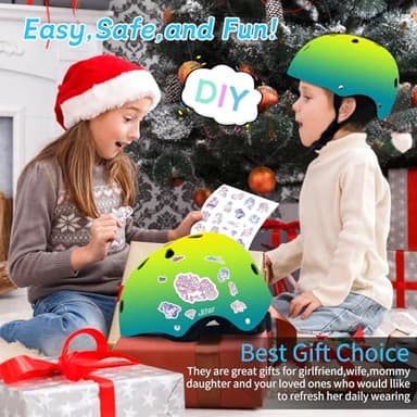 ETEETOW Adjustable Gradient Color Kids/Toddler Bike Helmet for 1-2-3-5-8-14 Years Boys Girls,Skateboard Helmet with Knee and Elbow Pads Wrist Guard Roller Skates,Cycling,Skating Scooter Longboard - Image 3