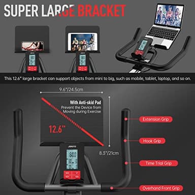 JOROTO X2PRO Bluetooth Exercise Bike, Stationary Indoor Cycling Bike with Readable 100 Levels Magnetic Resistance, Plus 12.6 inch Tablet Bracket - Image 4