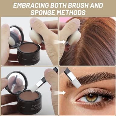 VOLLUCK Root Touch up Powder, Instant Hairline Powder for Thinning Areas and Gray Hair Coverage, Natural and Non-greasy Root Cover up for Women and Men (Red, 0.14 Ounce) - Image 3