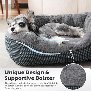 INVENHO Dog Bed Medium Size, Orthopedic Warming Soft Calming Sleeping Puppy Bed Durable Pet Bed with Anti-Slip Bottom M(30"x24"x9") - Image 4