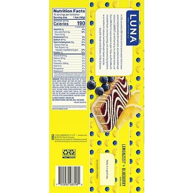 LUNA Bar - Mash-Ups LemonZest + Blueberry Flavor - Snack Bars - Non-GMO - Gluten-Free Protein Bars - Made with Organic Oats (15 Pack) - Image 15