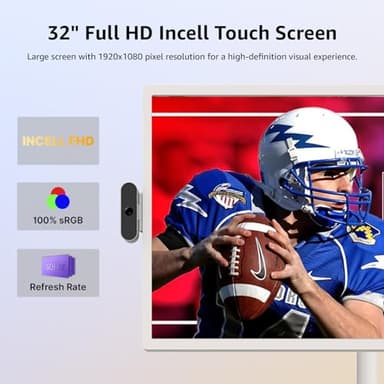 ApoloSign 32-Inch Smart Portable TV, 1080p Portable Touch Screen Monitor, 8G+128GB Storage, Android OS(Support Google Play Store), Built-in Battery(4-6H), Full Swivel Rotation, Voice Remote Control - Image 2