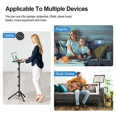 Facilife Projector Stand - Adjustable Height 22 to 63 Inches, Tripod for Laptop & Projector, Outdoor Movies - Image 5