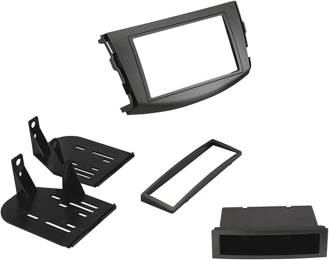 Scosche TA2055B Double DIN or Single DIN with Pocket Radio Install Dash Kit Compatible with Select 2006-2012 Toyota RAV4 - Aftermarket Car Stereo Installation Kit - See Guide in Images for Vehicle Fit - Image 1