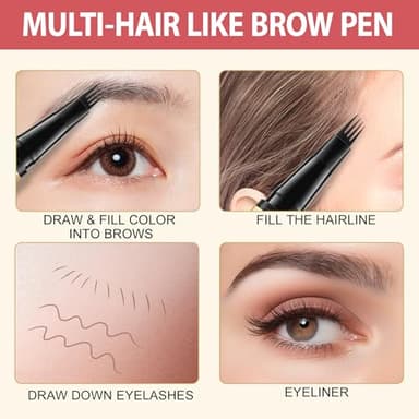 LAVONE Eyebrow Pen, 2-in-1 Eyebrow Pencils for Women with 4 Tip Microblading Eyebrow Pencil and Curved Precise Brow Pencil, Waterproof Eyebrow Pencil Create Full, Natural Hair-Like Brows, Soft Brown - Image 6