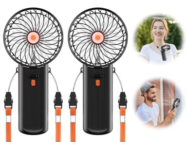 ISFOFO Mini Portable Hand Fan 2 Pack, 4 Speeds, USB Rechargeable, Foldable Travel Fan for Outdoor, Beach, Camping, Office - Image 1