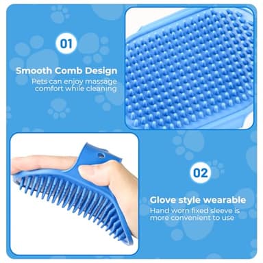 IDQQUQQ 2PCS dog washing gloves and dog bath brush, 2-in-1 pet shower set | Suitable for dogs, cats, bath massage, and pet grooming - Image 6