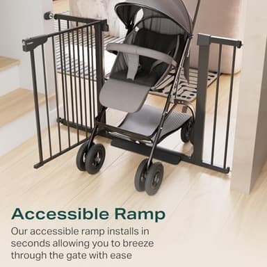 Cumbor 29.7-46" Baby Gate for Stairs, Mom's Choice Awards Winner-Auto Close Dog Gate for The House, Gifts for Mom, Easy Install Pressure Mounted Pet Gates for Doorways, Black - Image 5