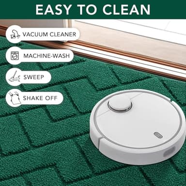 hicorfe Front Door Mat Outside Entrance,24"x35" Absorbent Muddy Dirt Resist Welcome Door Mats Outdoor Indoor,Stain and Fade Resistant,Non Slip Backing Entry Mat Doormat for Entryway (Evergreen) - Image 7