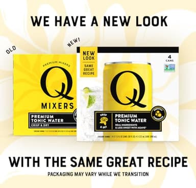 Q TONIC WATER with Real Quinine & Organic Agave - Ideal for Cocktails & Mocktails - Made with Real Ingredients, Perfectly Carbonated & Less Sweet - 45 Calories per Can - 7.5 Fl oz (Pack of 8) - Image 5