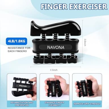 5 PCS Grip Strength Trainer Kit, Hand Gripper Strengthener, Forearm Strengthener, Finger Strengthener, Finger Exerciser, Stress Relief Ball, Forearm Workout Ring for Muscle Building and Injury Recover - Image 4
