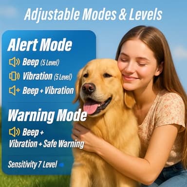Dog Bark Collar, Smart Barking Collar with 4 Modes, 7 Adjustable Sensitivity for Barking Howling Whining, Automatic Anti Barking Device for Large Medium Small Dogs IP67 Waterproof for Indoor & Outdoor - Image 3