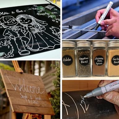 Overseas Yellow Paint Pens Permanent Markers 24 Pcs, Oil Based Paint Markers Set, Quick Drying, Waterproof, Medium Tip Marker Pens for Metal, Rock, Wood, Plastic, Canvas, Glass, Stone, Rubber, Paper - Image 5