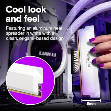 Crucial Pro 32GB DDR5 RAM Kit (2x16GB), CL36 6000MHz, Overclocking Desktop Gaming Memory, Intel XMP 3.0 & AMD Expo Compatible, White - CP2K16G60C36U5W - Image 5