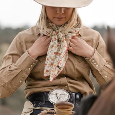 SANSTHS Western Belt Cowboy Belts for Men Women, Western Leather Belts Bull Buckle Belt Embossed Leather Belt for Jeans, Black/Long Bull Buckle - Image 7