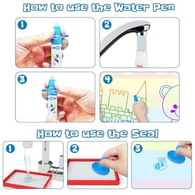 Jasonwell Aqua Water Doodle Mat 48 x 36 Inches Large Magic Drawing Doodling Mat Coloring Mat Educational Toys Christmas Birthday Gifts for Kids Toddler Boys Girls Age 2 3 4 5 6 7 8 Year Old (Galaxy) - Image 6