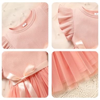 Sinhoon Toddler Girl Tulle Dress Summer Ruffle Sleeveless Baby Girl Fashion Casual Dresses(dusty rose,5T) - Image 5