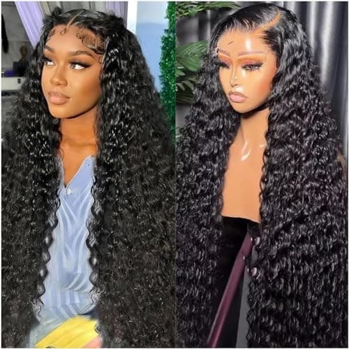 30 Inch Water Wave Lace Front Wigs Human Hair 200% Density 13x6 Water Curly HD Transparent Lace Frontal Wig For Black Women Glueless Wigs Human Hair Pre Plucked with Baby Hair - Image 1