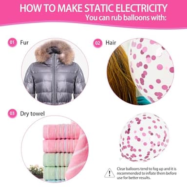 68Pcs Pink Balloons Kit 12 Inch Metallic Pink Balloon, Pink Confetti Balloon and Baby Pink Party Balloons with Ribbons for Birthday, Wedding, Baby Shower, Graduation Decorations. - Image 4