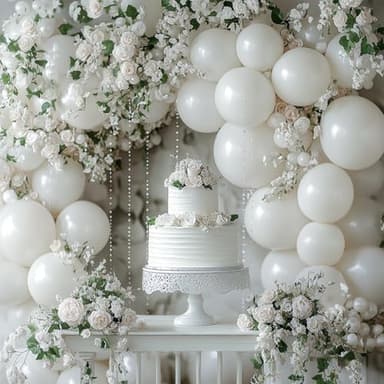 PartyWoo Pearl White Balloons 140pcs Different Sizes Pack of 18 12 10 5 Inch Metallic White Latex Balloon Arch Kit Garland for Wedding Graduation Baby Shower Birthday Party Decorations White-Z30 - Image 6