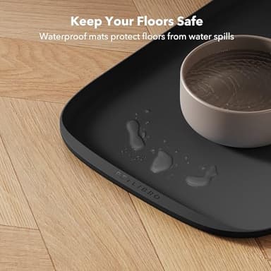 PETLIBRO Dog Food Mat, Silicone Non-Slip Waterproof Cat Food Mat for Feeder & Fountain & Bowl, Dog Bowl Mats with Raised Edge Spill Protection Floor, Extra Large Cove Feeding Mat for Pet 22''x16.5'' - Image 5