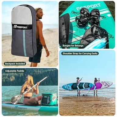 FBSPORT 11' Premium Stand Up Paddle Board, Yoga Board with Durable SUP Accessories & Carry Bag | Wide Stance, Surf Control, Non-Slip Deck, Leash, Paddle and Pump for Youth & Adult - Image 6